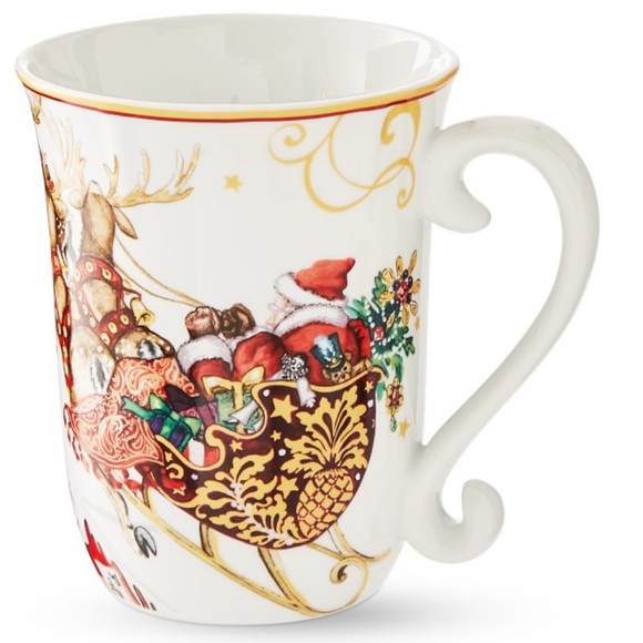 Williams Sonoma “Twas the Night Before Christmas” Santa on his Sleigh mug - Picture 1 of 3